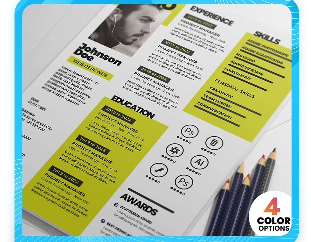 فایل لایه باز رزومه فوق العاده جذاب