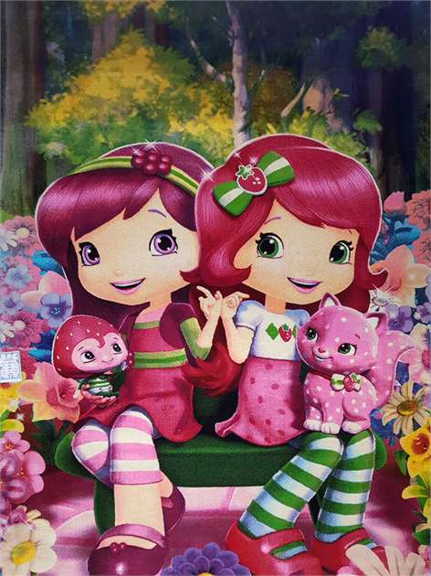 فرش کودک طرح دختران توت فرنگی کد 1082